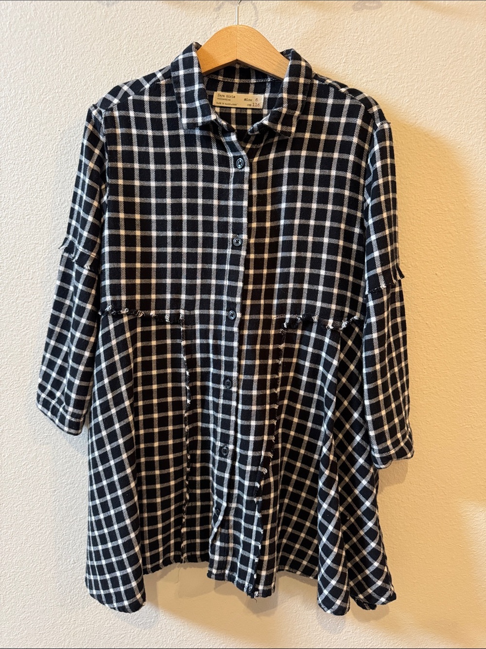 VGUC Size 6 Zara Black & White Plaid Button-Down Dress!